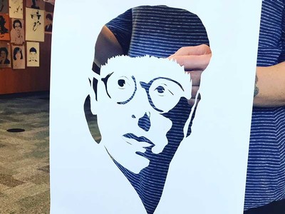 Stencil of Edith Head