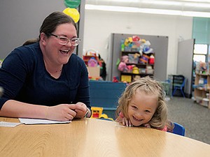USU ASSERT program participant and a prospective teacher