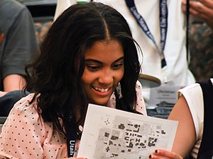 a GEAR UP student visiting the USU campus