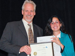 USU engineering doctoral student Lourdes Polanco-Boulware and engineering professor John Rice