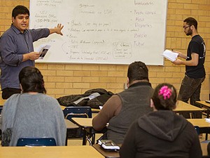 parents at the USU SHPE event learned about college admission and financial aid