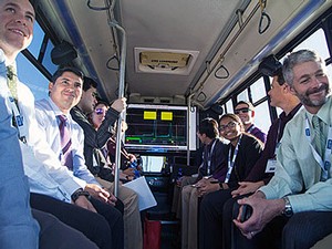 Autonomous bus passengers at USU