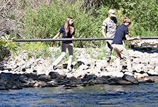 USU student engineers demonstrate and test their bridge