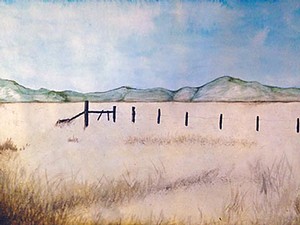 First place artwork from the 2016 USU Creative Writing Contest, a Cache Valley landscape scene