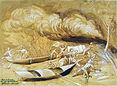 'Fire in Camp' artwork by William Dean Fausett