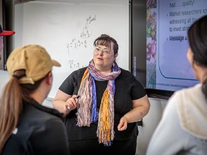 Inaugural Professor Ruby Ward with students