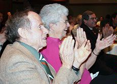 Farrell and Ann Edwards at ceremony