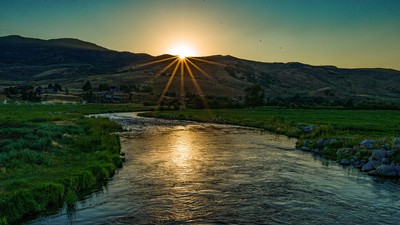 Sunset on the Weber River.
