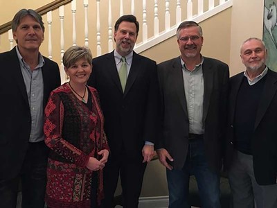 Courtney Flint with John Cockett, Joseph Ward, Derrik Tollefson and Larry Smith