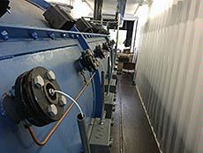 the interior of the mobile pyrolysis unit