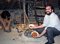 archaeologist Tim Riley at the Prehistoirc Museum