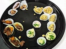 a sample tray of Fremont foods