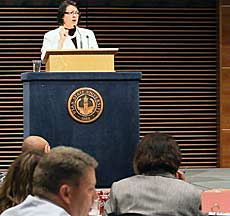 USU's Yolanda Flores Niemann at partnership announcement 
