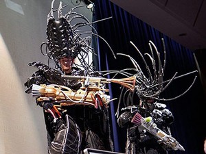 the aliens from the USU Opera Theatre production of “Help, Help the Globolinks!”