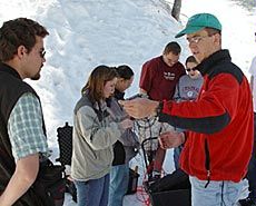 Tim Melbourne, Central Washington University, is a guest speaker at USU
