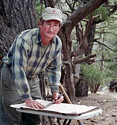 USU professor Steven Simms conducting field work