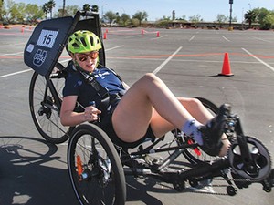 a ‘tadpole style’ full carbon fiber recumbent trike