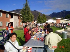 Guests enjoy the Housing BBQ