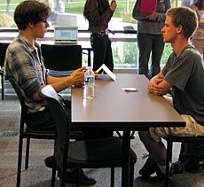a 'reading session' at a USU Human Library event