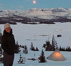 USU doctoral student Aimee Tallian in Yellowstone's Pelican Valley