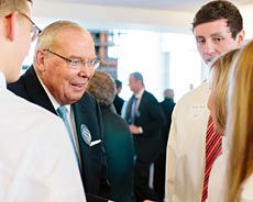 Jon M. Huntsman with students