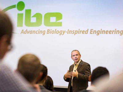 researcher making a presentation to IBC