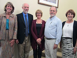 Nancy Mesner with USU administrators at her Inaugural Professor lecture presentation