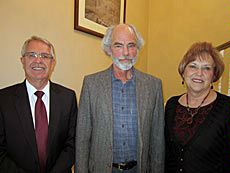 Stan Albrecht, Brock Dethier, Joyce Albrecht at Deithier's lecture