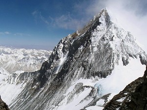 a view of Mt. Everest from Mt. Lhotse