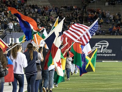 USU students fly flags from around the world