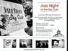 poster for USU's 'Jazz Night at the Sky Club'