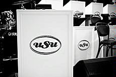 USU Jazz Night at the Sky Club bandstand detail