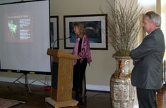 President Albrecht looks on during Jeannie Thomas’ presentation.