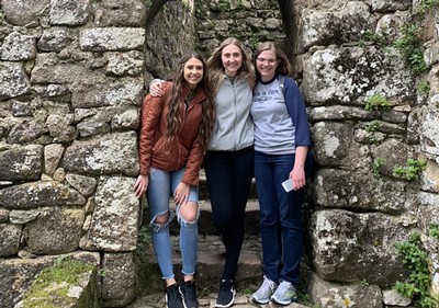 Bailey Johnson is center with classmates including her sister Kenley (left), and Annika Burkhardt.