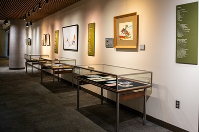 Part of the Returning Home exhibit in the Merrill-Cazier Library.