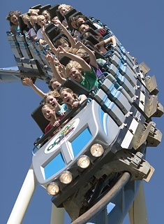 Students rode the rollercoaster during Utah State's Physics Day at Lagoon