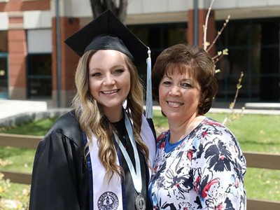USU graduate Tiffany Lemon Snell with her mother Susan Lemon.