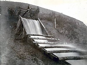 water irrigation in historical photo from USU's photo collection archives