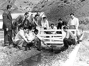USU international students at irrigation engineering site