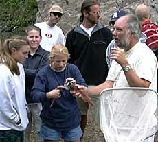 USU professor Chris Luecke and students doing field work