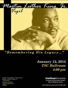 poster illustration for USU's Martine Luther King Jr. vigil