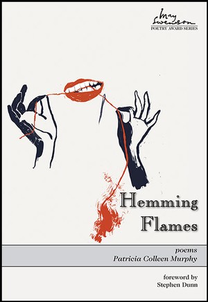 the cover artwork for the poetry collection 'Hemming Flames'