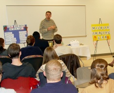 A crowd gathers for the opening of the Micron Digital Imaging Laboratory