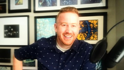 Mitchell Colver in the recording studio.