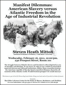 Steven Heath Mitton presentation flyer, Yale University