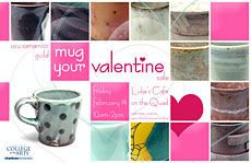 poster graphic for the USU Ceramics Guild Valentine Mug Sale