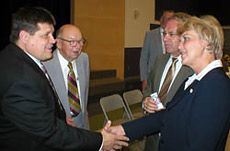 President Attends Ceremony at New School