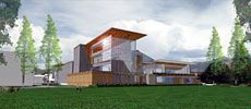 an architect's rendering of USU's new student recreation and wellness center