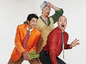 three cast members from USU's Lyric Repertory Company production of 'Noises Off'