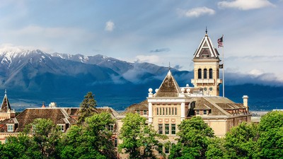 Old Main in the spring.